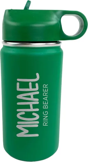 The Crafty Engineer Personalized Flower Girl and Ring Bearer Water Bottle (Green)