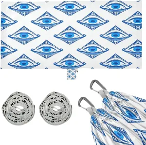 The Eye of Blue Art Camping Hammock, Single Portable Hammocks with Tree Straps & Attached Carry Bag, 330Lbs Capacity Perfect for Outside Indoor Hiking Beach Backpack Travel