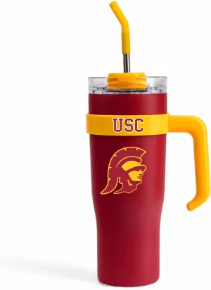 The Memory Company | Licensed NCAA 40oz Team Color Slim Tumbler with Straw and Handle
