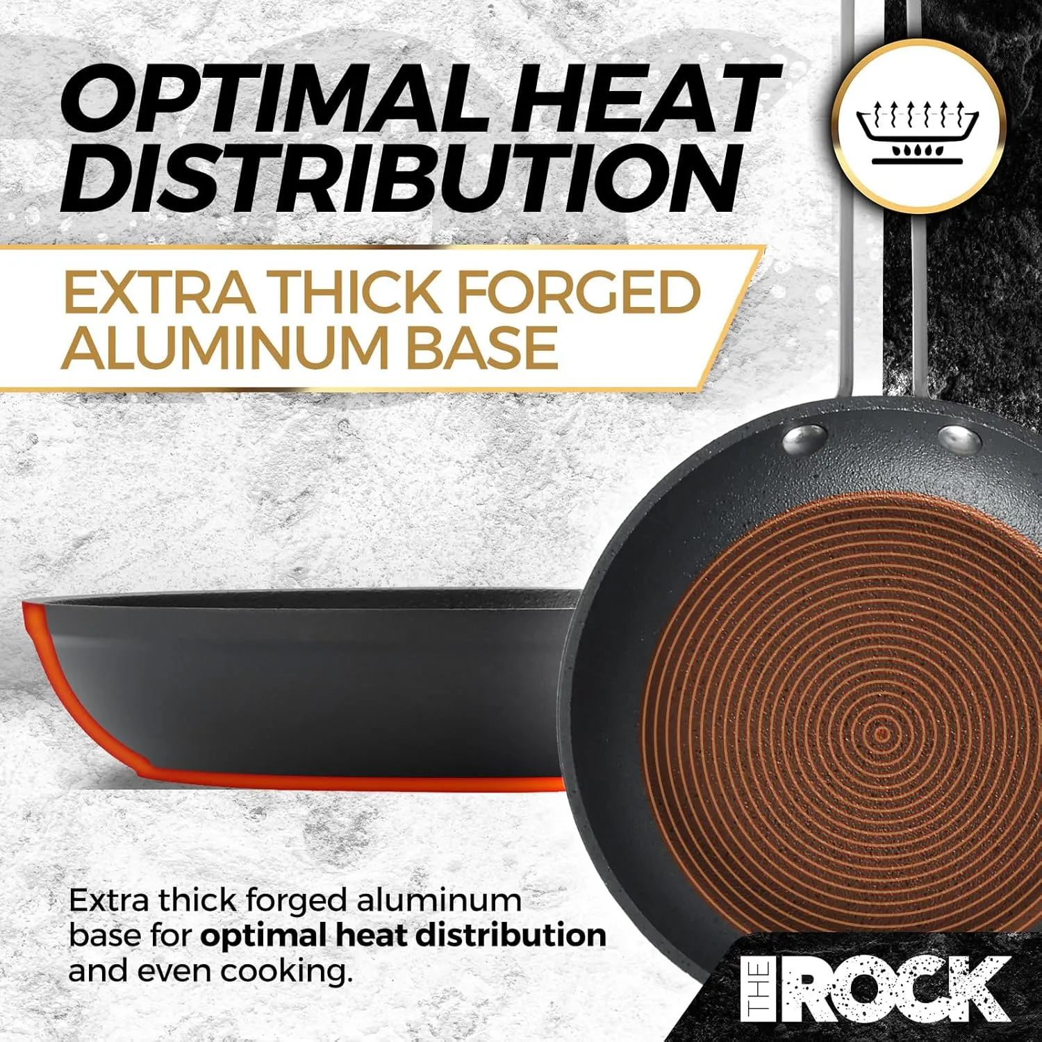 THE ROCK Single Serve Nonstick Pots and Pans Set, 6pc Portion Control Cookware Set with Rock.Tec, Stackable Set with Stainless Steel Handle, Scratch/Stain/Crack Proof, Oven & Dishwasher Safe, Black