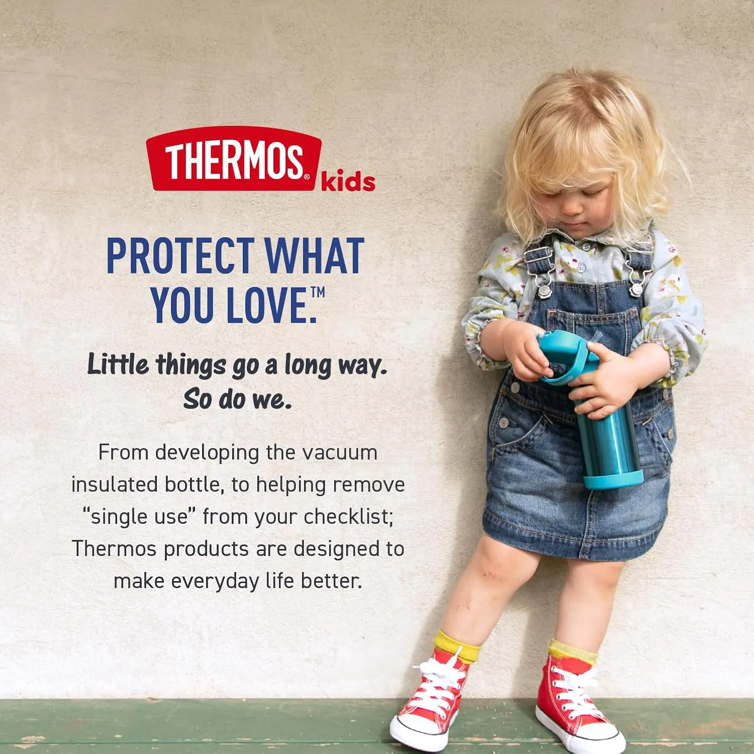 THERMOS FUNTAINER Water Bottle with Straw - 12 Ounce - Kids Stainless Steel Vacuum Insulated Water Bottle with Lid, Bluey