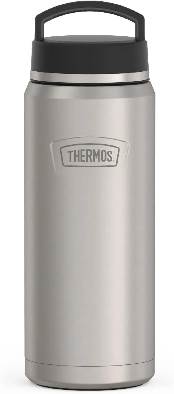 THERMOS ICON SERIES Stainless Steel Water Bottle with Screw Top Lid - 40 Ounce, Matte Stainless Steel - Vacuum Insulated Water Bottle with Lid
