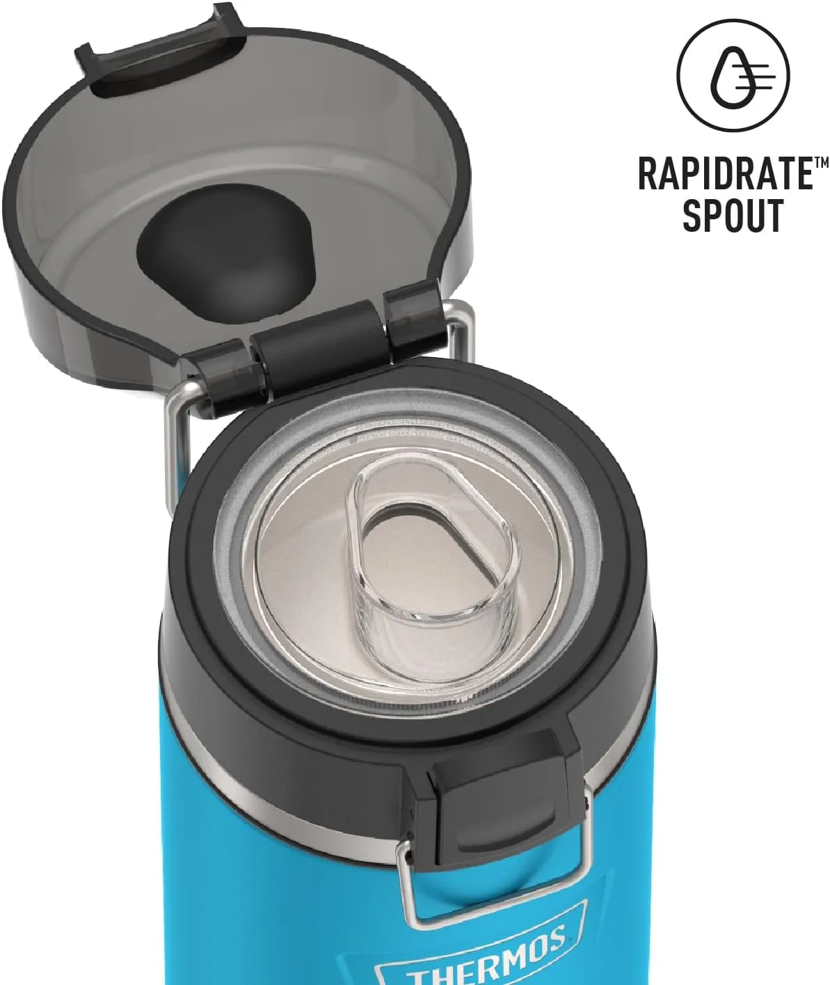 THERMOS ICON SERIES, Water Bottle with Spout - 18 Ounce, Dark Teal - Stainless Steel Vacuum Insulated Water Bottle with Lid