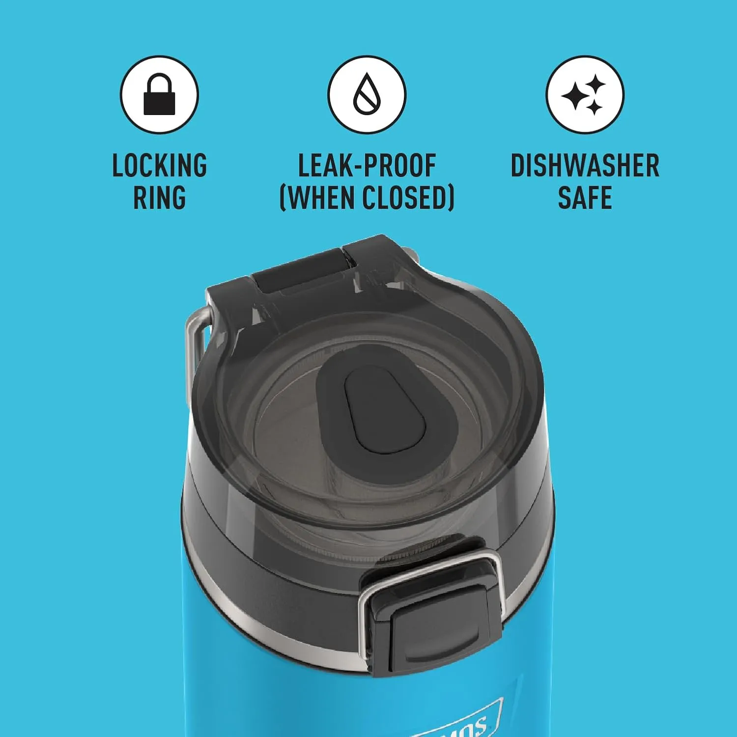 THERMOS ICON SERIES, Water Bottle with Spout - 18 Ounce, Dark Teal - Stainless Steel Vacuum Insulated Water Bottle with Lid