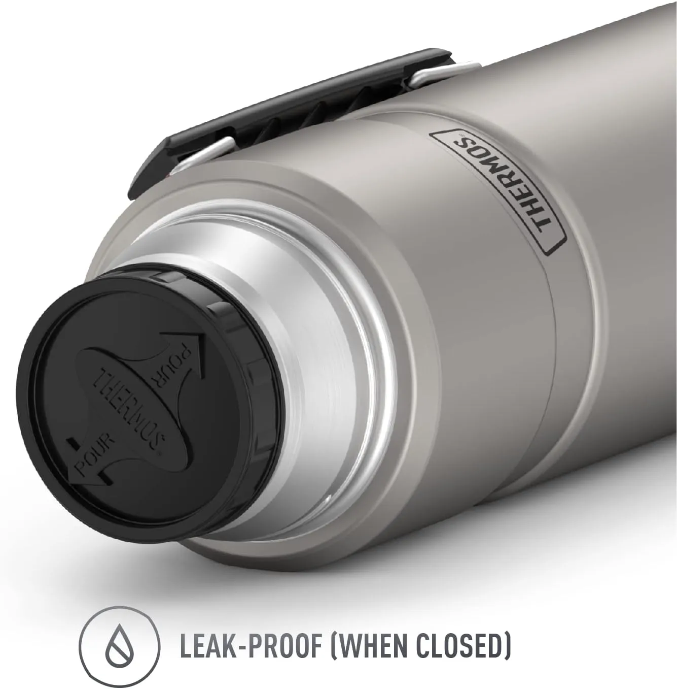 THERMOS Stainless King Vacuum-Insulated Beverage Bottle, 68 Ounce, Matte Steel