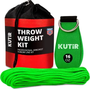 Throw Weight and Line Kit with Storage Bag 16 OZ 600D Pouch, 150 Foot Polyethylene Easter Rope for Arborists, Suitable for Tree Climbing, High Limb Throwing