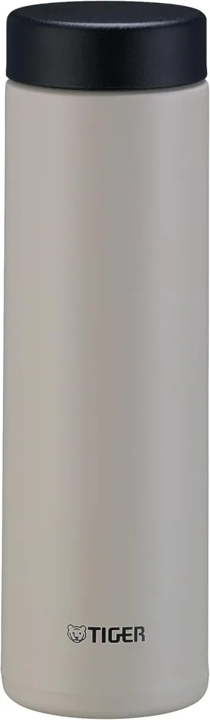 Tiger Thermos Flask MMZ-W050WK Water Bottle, 16.9 fl oz (500 ml), White Water OK, Screw Stainless Steel Bottle, Lid and Seal are Integrated for Washing Only 2 Pieces, Easy Cap, Vacuum Insulated, Mug