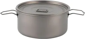 Titanium Camping Cookware, Camping Cooking Set with Folding Handle, Survival Pot for Outdoor Backpacking Hiking Picnic