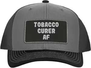 Tobacco Curer AF - Leather Black Patch Engraved Trucker Hat