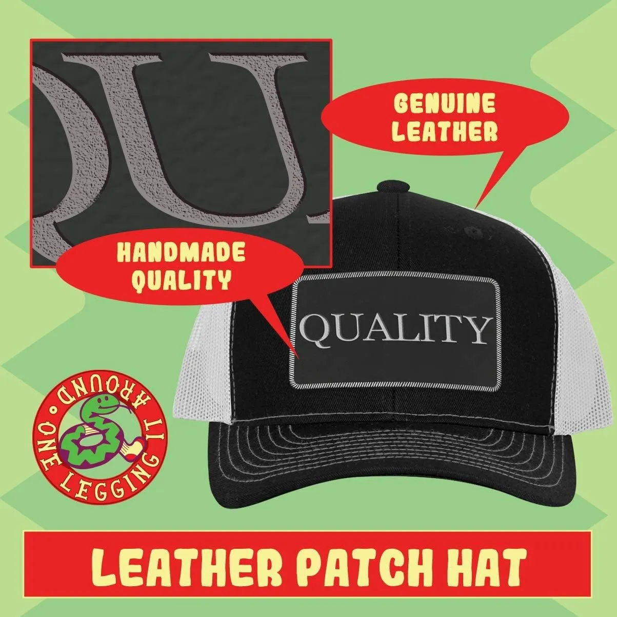 Tobacco Head Buyer AF - Leather Black Patch Engraved Trucker Hat