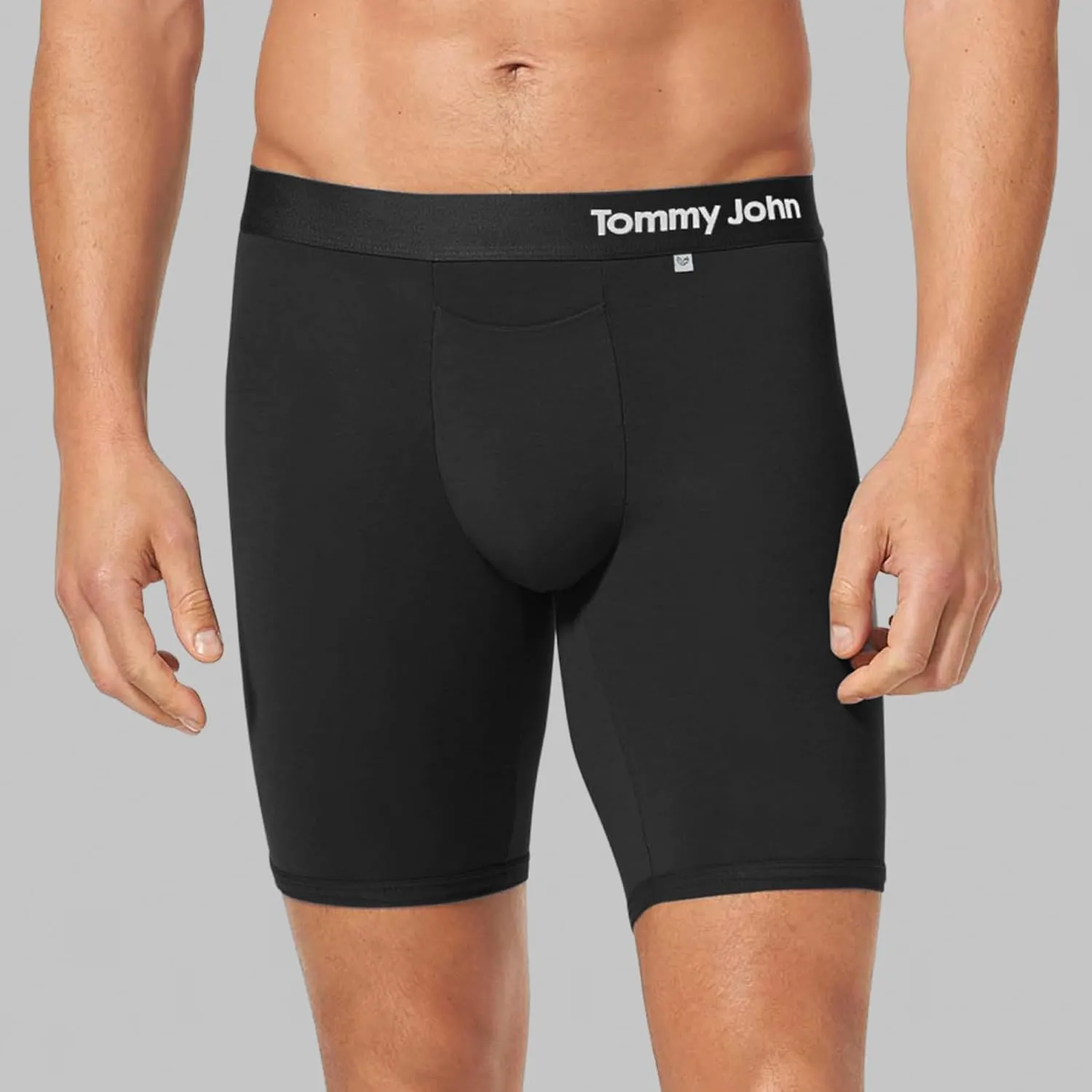 Tommy John Men’s Underwear – Cool Cotton Hammock Pouch Boxer Brief with Longer 8" Inseam – Comfortable Underwear