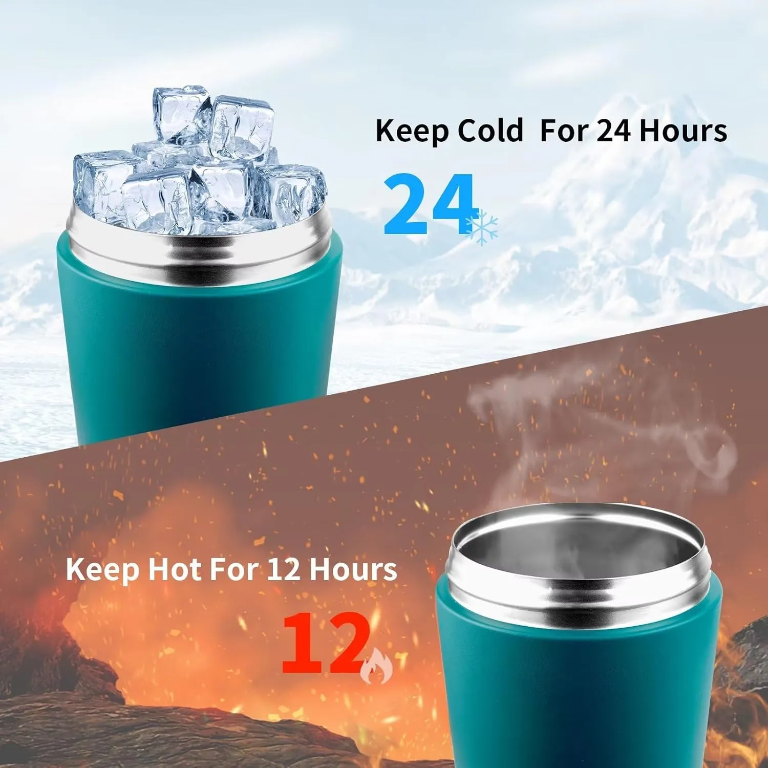 TOOFEEL Shaker Bottle Stainless Steel - 20 oz Double Walled Insulated Shaker Cups for Protein Shakes, Keeps Cold/Hot, Shaker Bottle for Protein Mixes, Gym Workout Protein Shaker Bottle