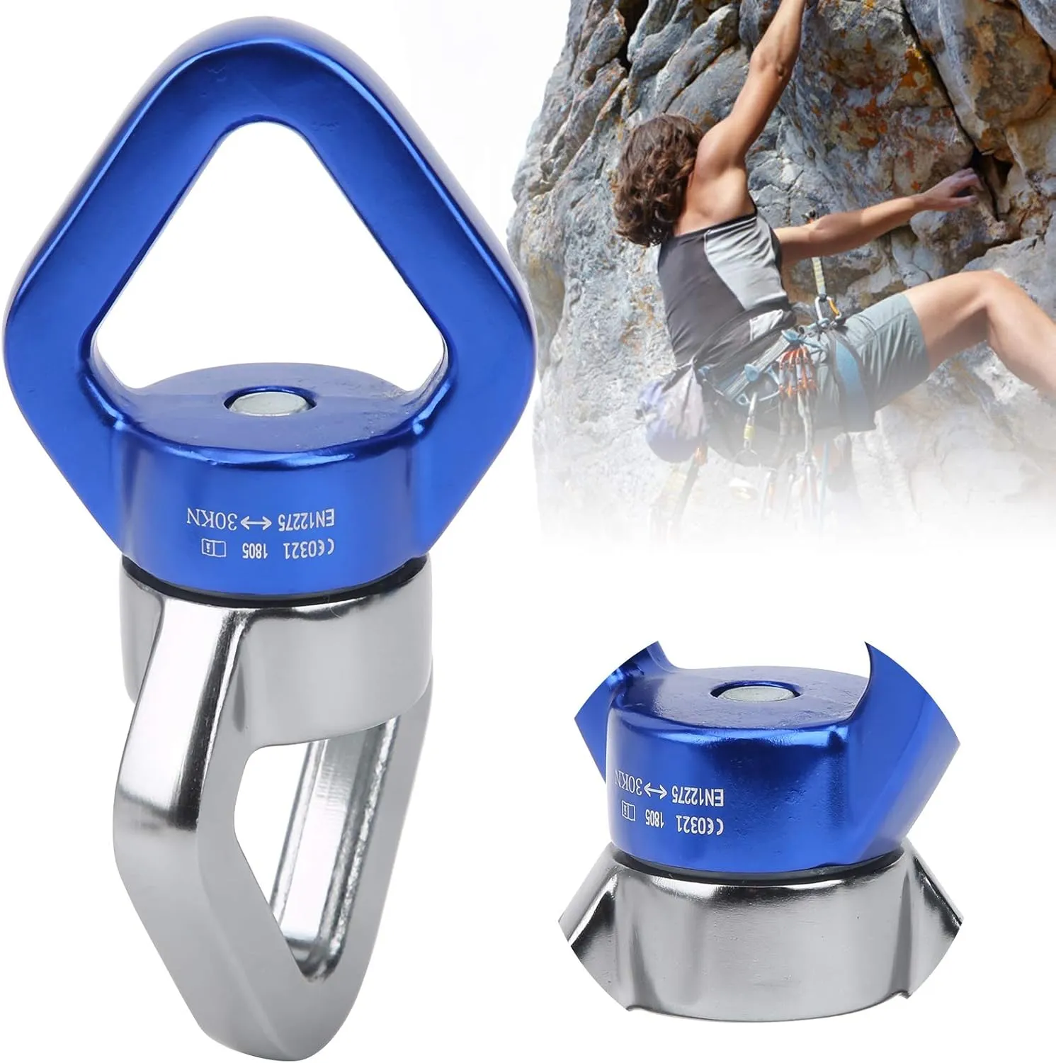 Topyond Outdoor Climbing Swivel Universal Wheel, Fixed Swivel Annulus, Yoga Linker, Swivel with Bearing for Climbing Yoga Swing