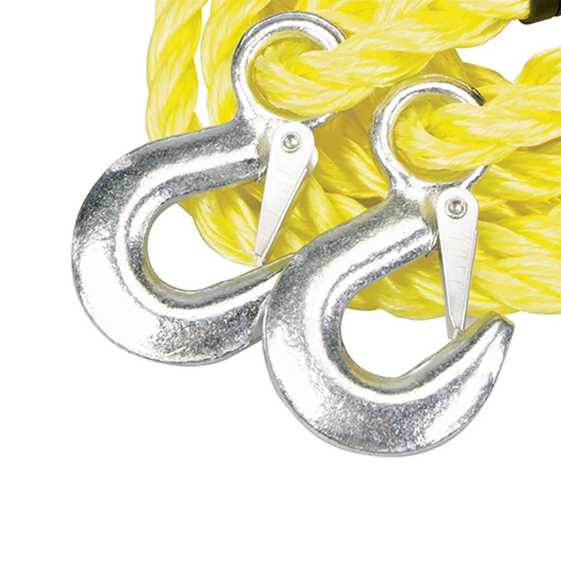 Tow Rope 2 Tonne 4M X 14mm Poly-Braided Tow Rope Forged Hooks & Plastic Guards