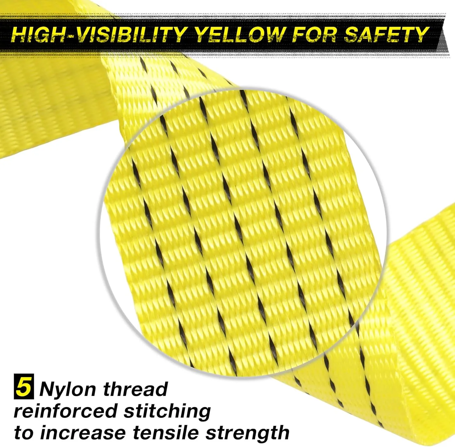 Tow Strap with Hooks, 2" x 20ft Emergency Recovery Towing Strap 15000 lbs Heavy Duty Tree Saver Winch Strap Towing Rope Acessories for Trucks, ATV, SUV, Vehicles, Roadside