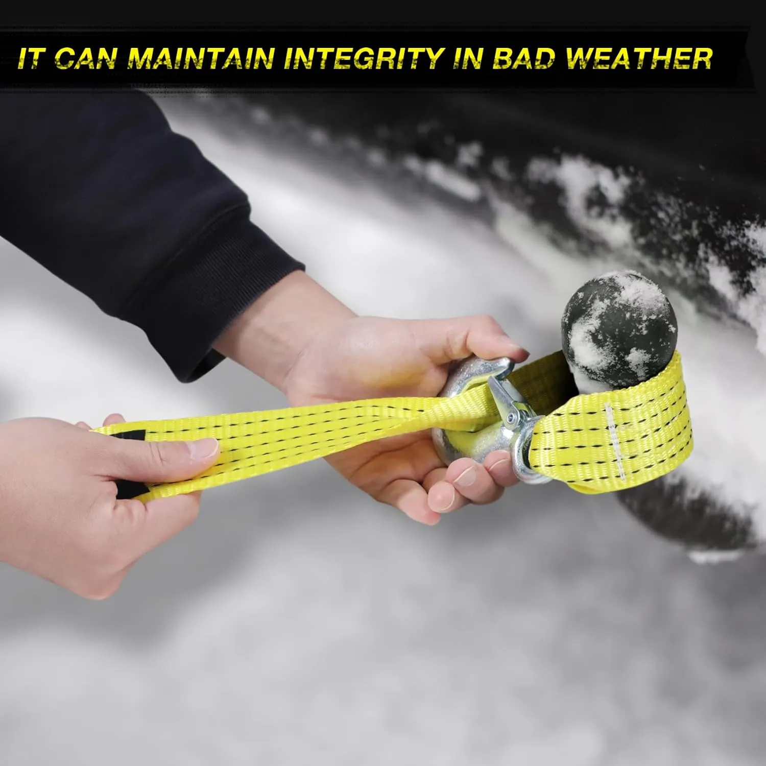Tow Strap with Hooks, 2" x 20ft Emergency Recovery Towing Strap 15000 lbs Heavy Duty Tree Saver Winch Strap Towing Rope Acessories for Trucks, ATV, SUV, Vehicles, Roadside