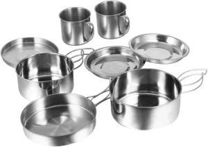 Toyvian 1 Set Portable Cooking Picnic Cookware Kit for Camping Backpacking and Outdoor Use Compact Storage Bag Included Durable and Wear Resistant Design