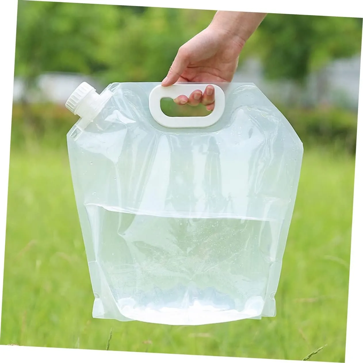 Toyvian 2sets Outdoor Folding Water Carrier Portable Leak Water Storage Bag for Camping Hiking and Picnics Lightweight Compressible Design with Comfortable Handle 2pcs*2