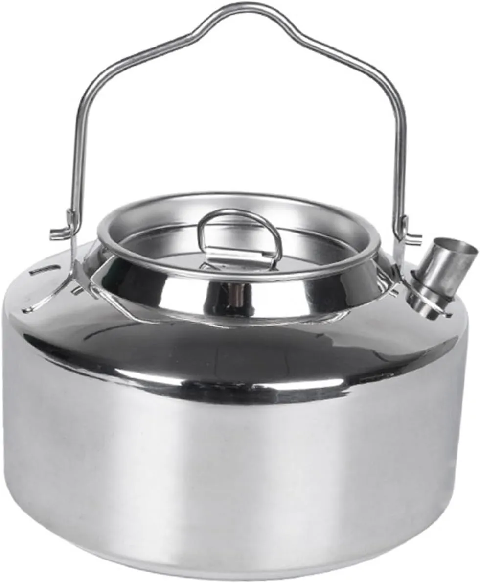 Toyvian Camping Cookware Portable Camping Kettle Stainless Steel Water Pot Tea Kettle for Outdoor Activities