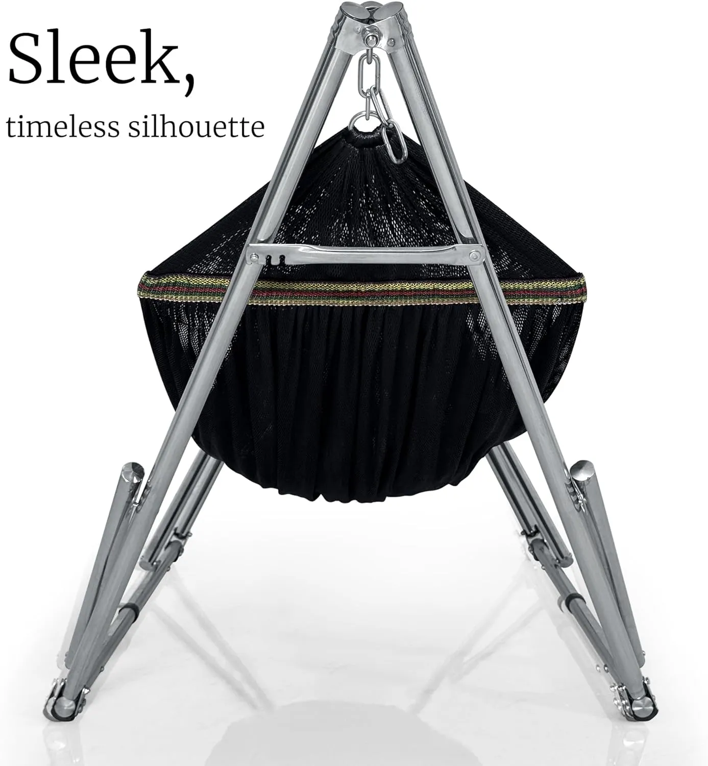 Tranquillo Adjustable Hammock Stand, Collapsible Camping Hammock and Stand, 650 lbs Capacity Deluxe Double Hammock Stand for 2 Persons, Portable Everywhere Easy Assembly Non-Slip and Noise-Free, Black