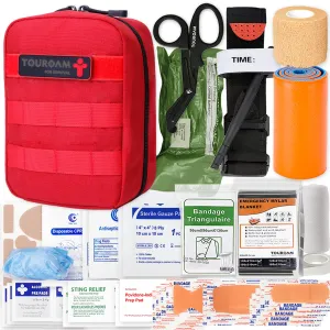 Trauma First Aid Kit - IFAK 1st Aid EDC Med Kit, Tactical Emergency Military Molle Bag First Response Stop The Bleed Kit for Camping Boat