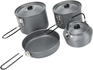 Travel Cooking Set Compact Camping Cookware Easy to Carry Camping Pots Aluminum Cookware Suitable for 3-4 People