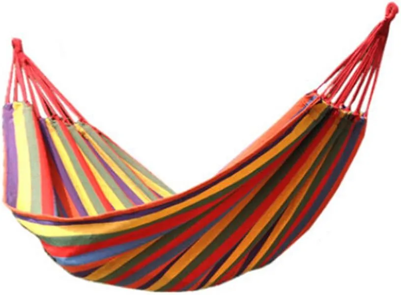 Travel Single Hammock Outdoor Camping Hammock (Thin color strips)