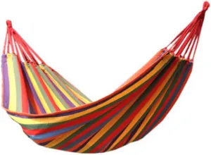 Travel Single Hammock Outdoor Camping Hammock (Thin color strips)