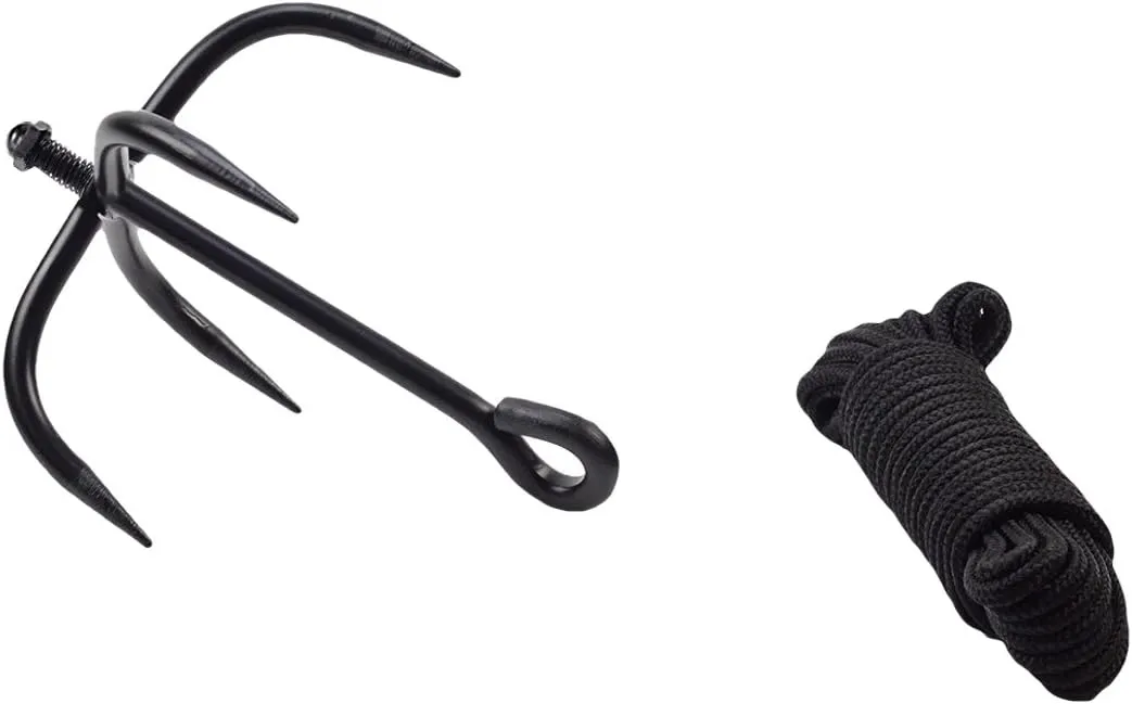 Treasure Gurus Tactical Climbing Ninja Grappling Hook Heavy Duty 35' Rope Bushcraft Boat Anchor