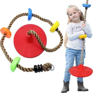 Tree Climbing Rope and Kids Disc Swing Seat Set Outdoor Backyard Playground Accessories