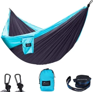 Tree Straps Included) Camping Double Camping, Parachute Portable Hammock, Hammock 500Lbs FT (2 Satisfaction guaranteed Garden Beach, Lightweight for 16 Travel, LOOPS/10 Specialized range Capacity Backpacking,