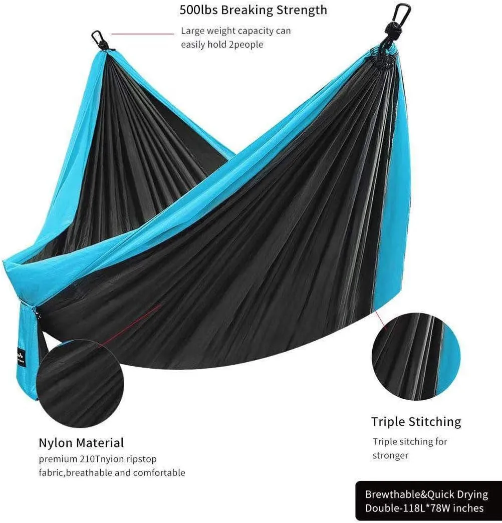 Tree Straps Included) Camping Double Camping, Parachute Portable Hammock, Hammock 500Lbs FT (2 Satisfaction guaranteed Garden Beach, Lightweight for 16 Travel, LOOPS/10 Specialized range Capacity Backpacking,