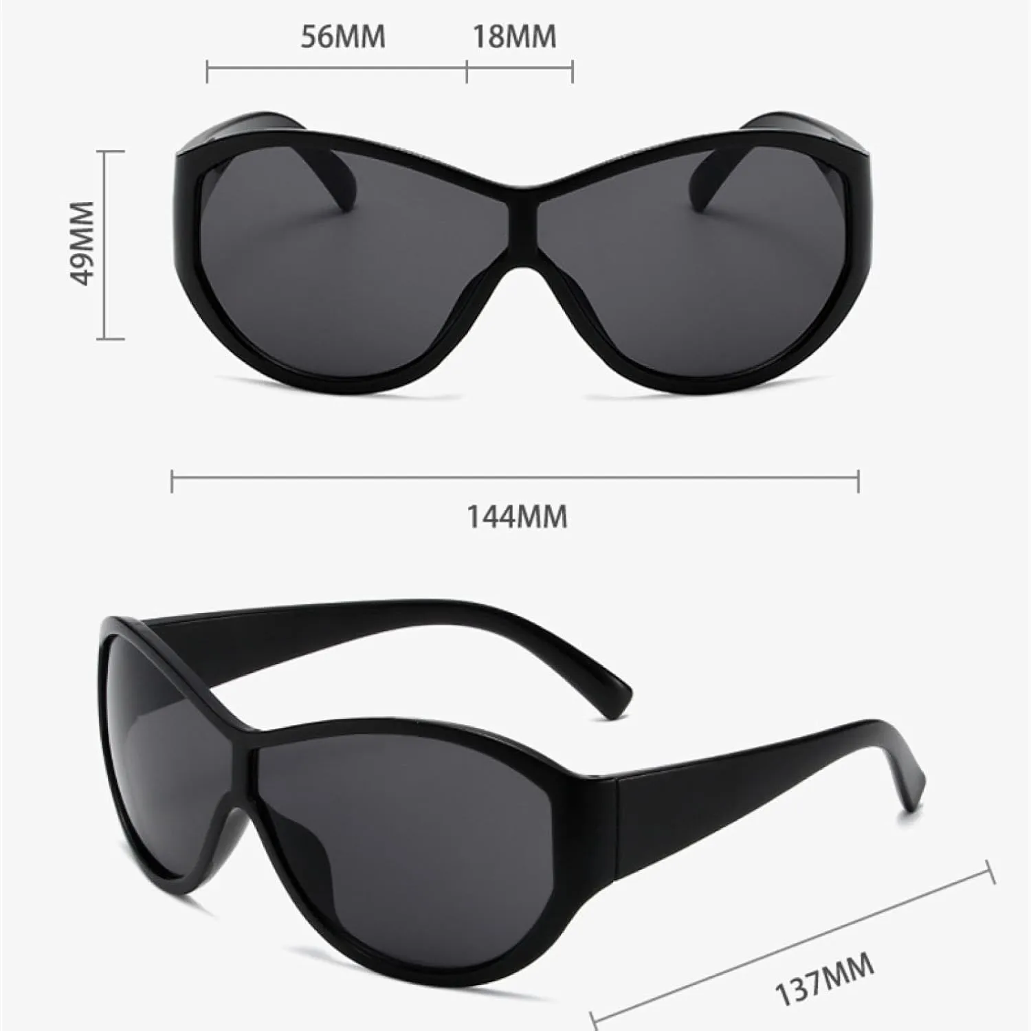 Trend One Piece Punk Sunglasses Men Women Fashion Outdoors Sports Sun Glasses Uv400