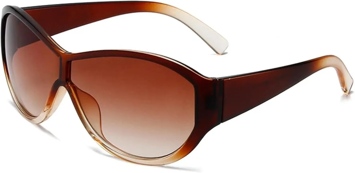 Trend One Piece Punk Sunglasses Men Women Fashion Outdoors Sports Sun Glasses Uv400