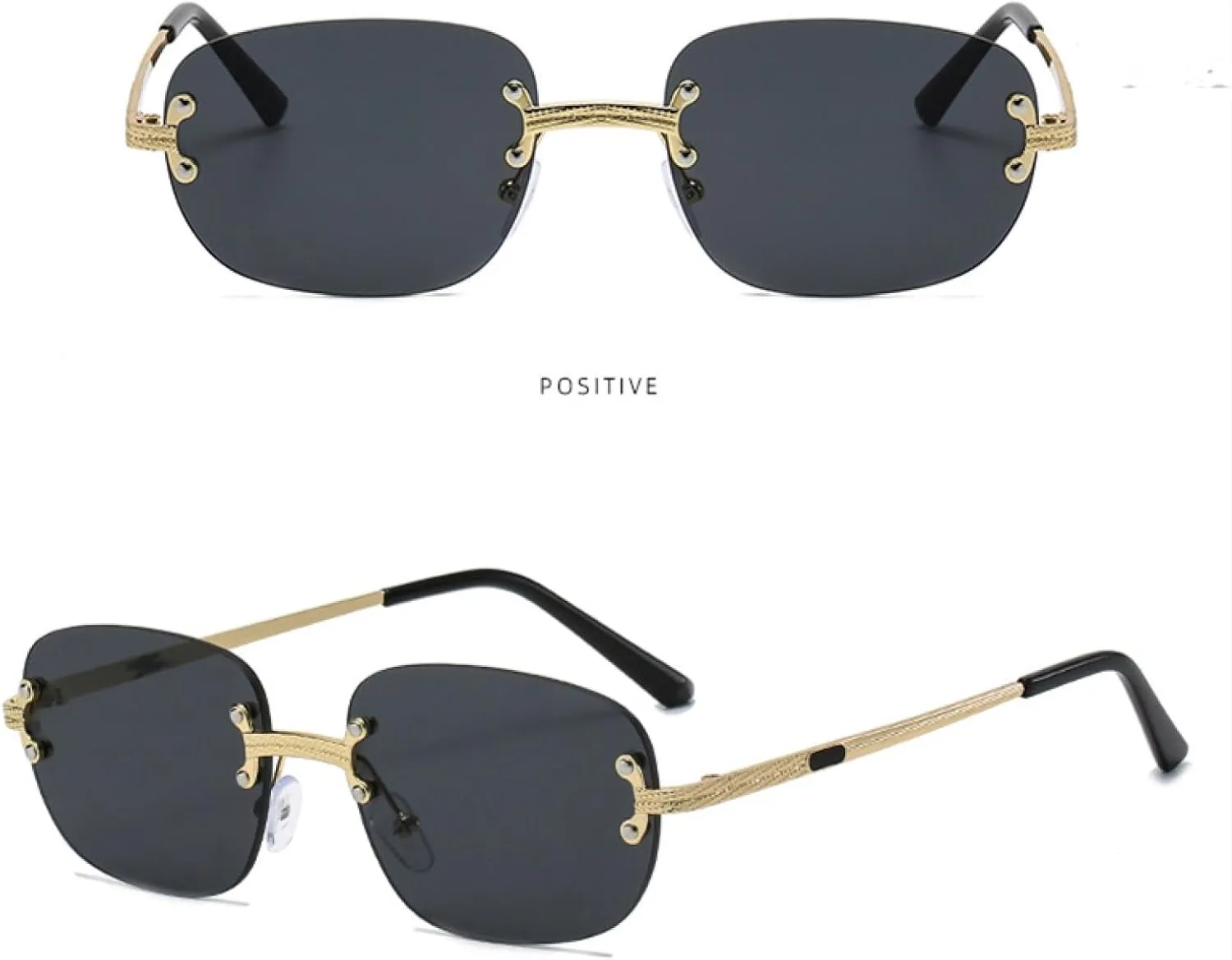 Trend Punk Rimless Oval Metal Leg Sunglasses Women for Men Fashion Luxury Travel Sun Glasses Uv400