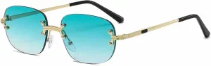 Trend Punk Rimless Oval Metal Leg Sunglasses Women for Men Fashion Luxury Travel Sun Glasses Uv400