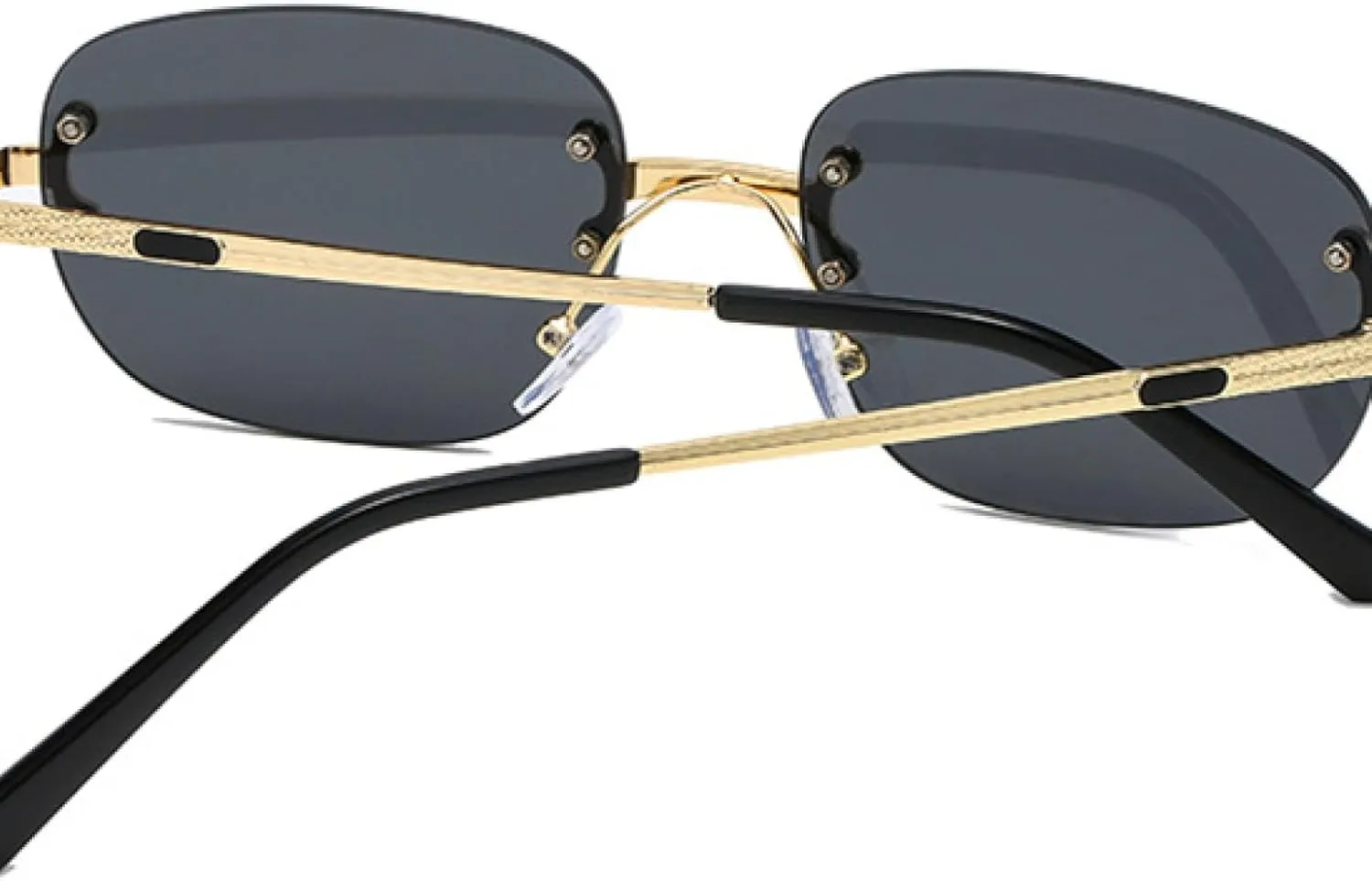 Trend Punk Rimless Oval Metal Leg Sunglasses Women for Men Fashion Luxury Travel Sun Glasses Uv400