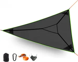 Triangle Hammock,13ft Triangle Camping Hammock, with 3 Ratchet Tie Down Straps and Storage Bag, Max 800 Lbs,Multi Person Portable Hammock for Adults Kids,for Travel Backyard Outdoor Garden Camping
