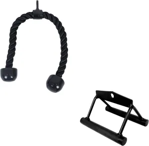 Tricep Press Down Cable Attachment, LAT Pulldown Attachment, Weight Machine Accessories, V Handle with Rotation, Tricep Rope, Rotating Bar, V-Shaped Bar, Multiple Options