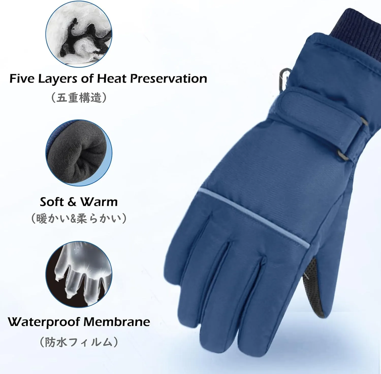TRIWONDER Kids Ski Snow Gloves Winter Cold Weather Windproof Warm Snowboard Sport Mittens for Boys Girls