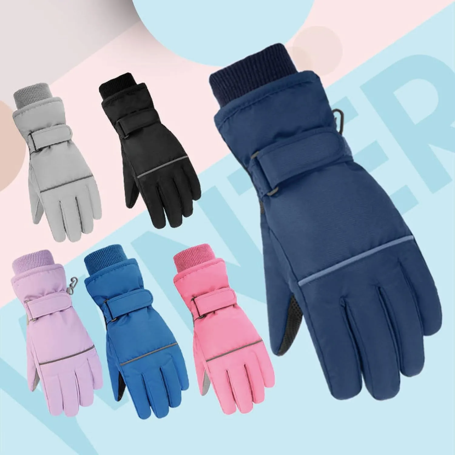 TRIWONDER Kids Ski Snow Gloves Winter Cold Weather Windproof Warm Snowboard Sport Mittens for Boys Girls