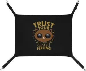 Trust Your Cat Feeling. Hanging Cat Bed Soft Breathable Pet Hammock for Cage Pet Sleeper for Kitten Ferret Puppy Rabbit