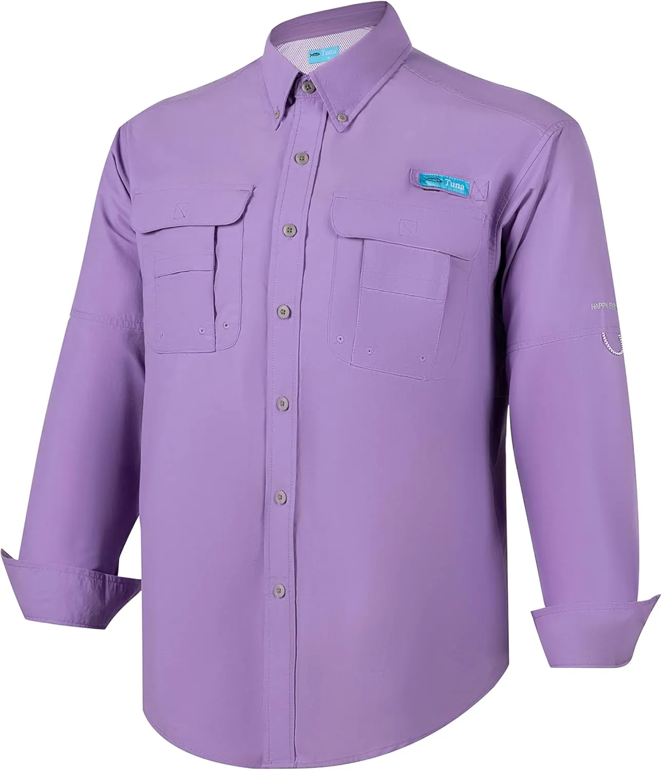 Tuna Men's Fishing Outdoor Button Down UPF 50  Sun Protection Waterproof Hiking Long Sleeve Shirts