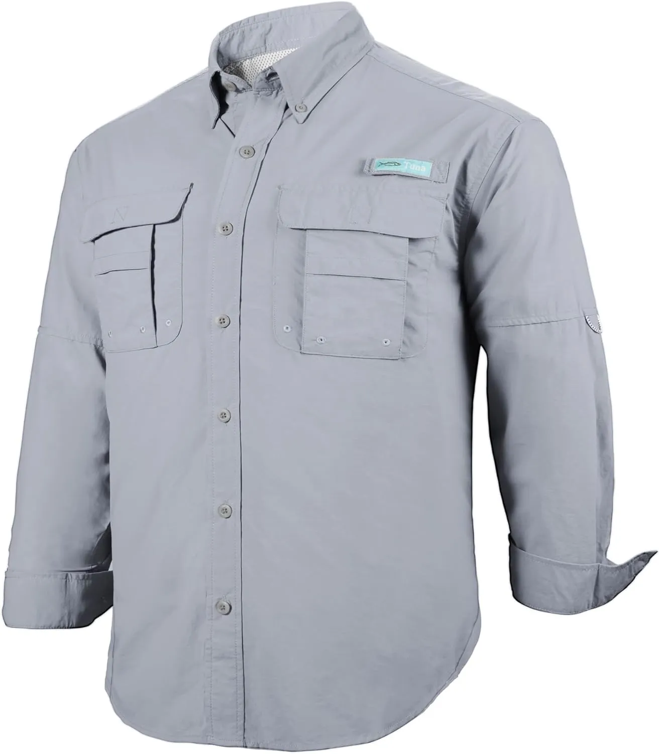 Tuna Men's Fishing Outdoor Button Down UPF 50  Sun Protection Waterproof Hiking Long Sleeve Shirts