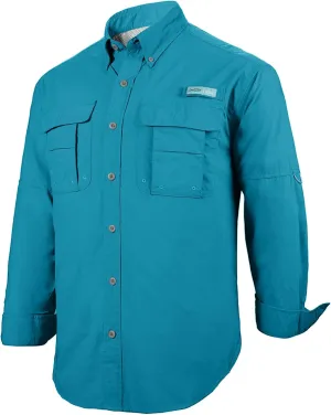 Tuna Men's Fishing Outdoor Button Down UPF 50  Sun Protection Waterproof Hiking Long Sleeve Shirts