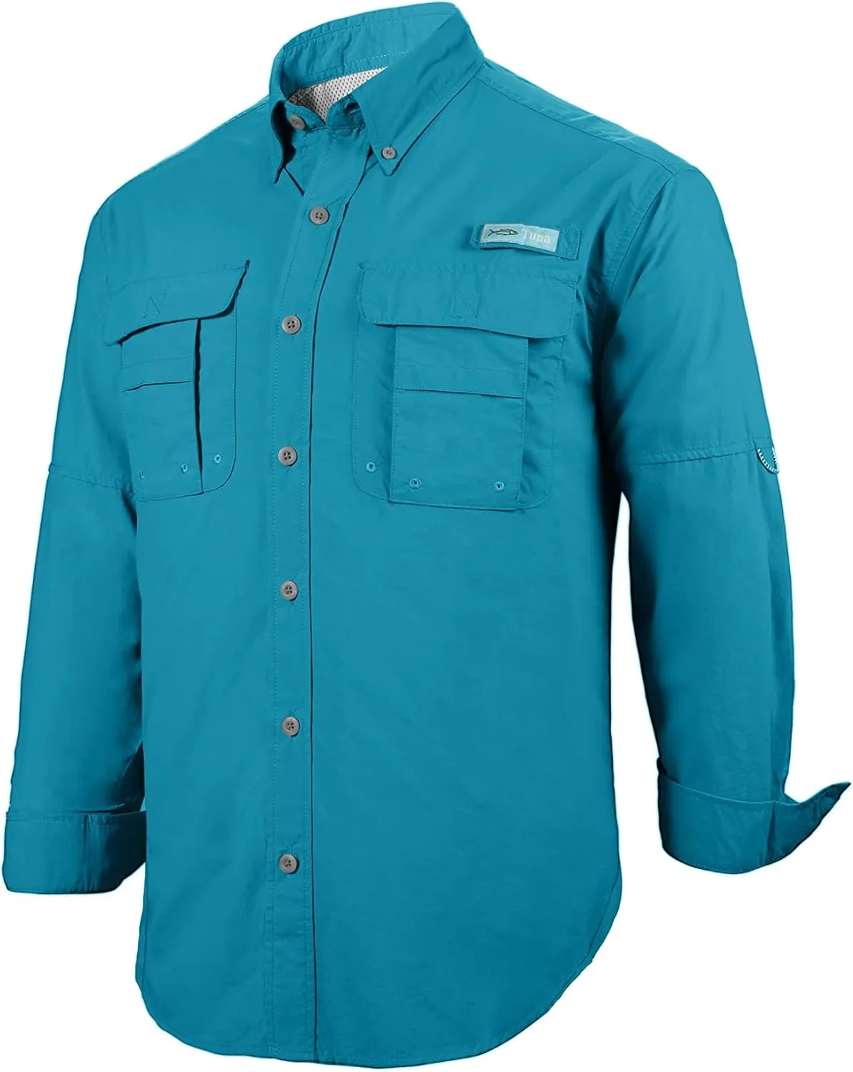 Tuna Men's Fishing Outdoor Button Down UPF 50  Sun Protection Waterproof Hiking Long Sleeve Shirts