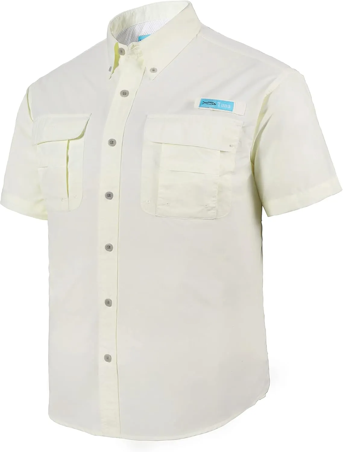 Tuna Men's Fishing Outdoor Button Down UPF 50  Sun Protection Waterproof Hiking Short Sleeve Shirts