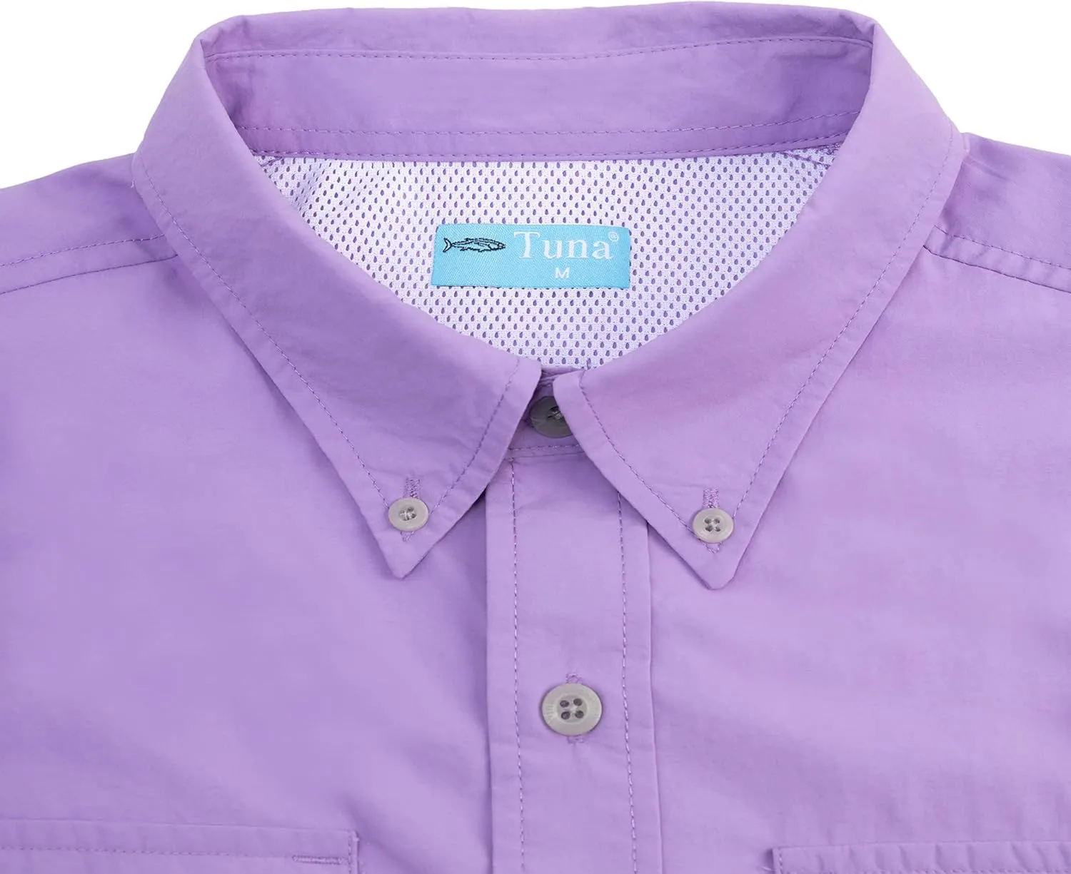 Tuna Men's Fishing Outdoor Button Down UPF 50  Sun Protection Waterproof Hiking Short Sleeve Shirts