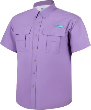 Tuna Men's Fishing Outdoor Button Down UPF 50  Sun Protection Waterproof Hiking Short Sleeve Shirts