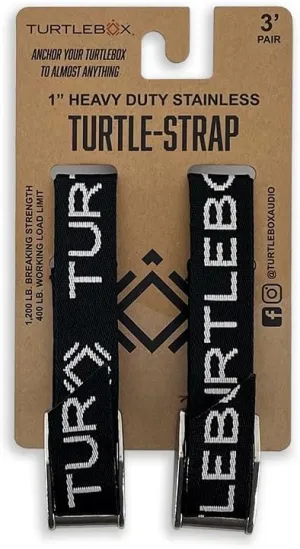 Turtlebox: Tie-Down Strap Kit - Includes 2 Straps - Strap Your Turtlebox Speaker on Your Ranger, Snowmobile, Kayak, Cooler or Boat to give You Peace of Mind - Set of 2, Each 41" Long (Black)